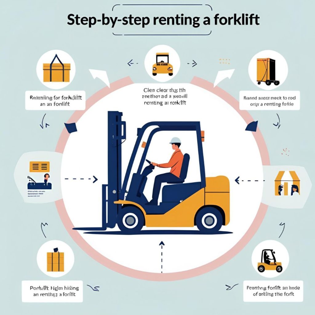 step by step forklift rental process infograph